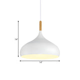 Contemporary Metal Teardrop-Shaped Pendant Light Image - 24