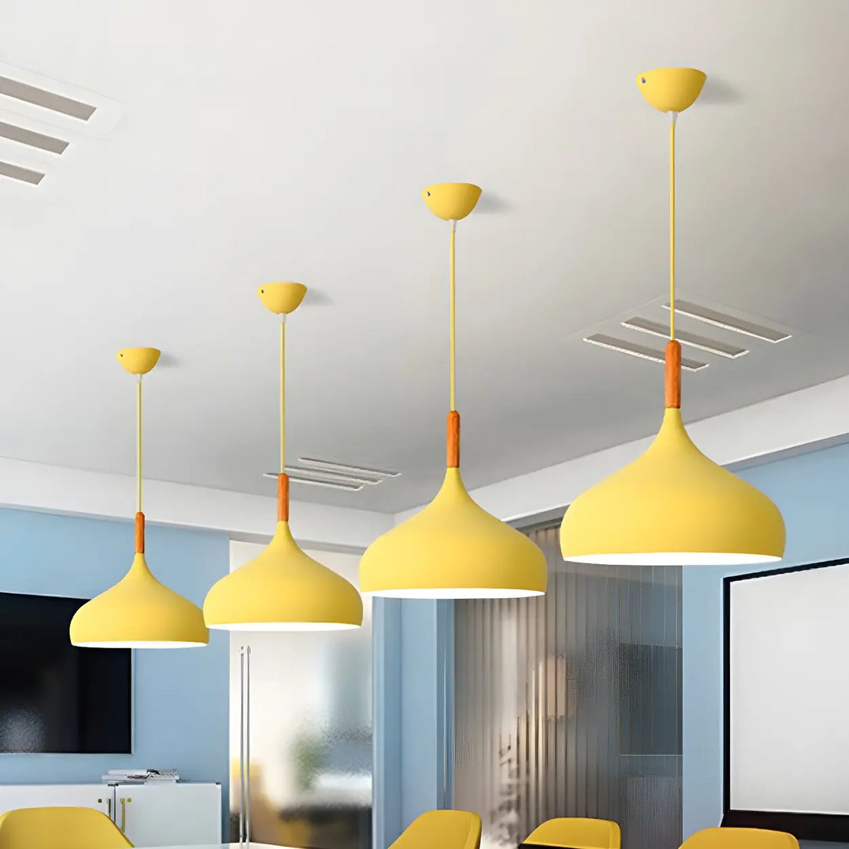 Contemporary Metal Teardrop-Shaped Pendant Light Image - 10
