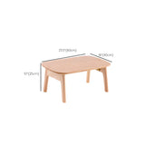 Contemporary Natural Rubberwood Oval Small Writing Desk #size