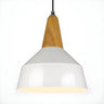 Contemporary Nordic Cone Wood Study Black Pendant Light Image - 9