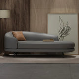 Contemporary Off White-Orange Leather Left-Arm Chaise Image - 11