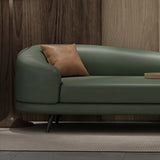 Contemporary Off White-Orange Leather Left-Arm Chaise Image - 14
