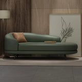 Contemporary Off White-Orange Leather Left-Arm Chaise Image - 15