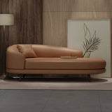 Contemporary Off White-Orange Leather Left-Arm Chaise Image - 5