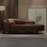 Contemporary Off White-Orange Leather Left-Arm Chaise Image - 7