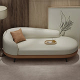 Contemporary Off White-Orange Leather Left-Arm Chaise Image - 8