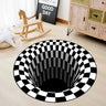 Contemporary Optical Illusion Round Cotton Area Rug Image - 3
