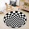 Contemporary Optical Illusion Round Cotton Area Rug Image - 4