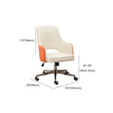 Contemporary Orange Swivel Ergonomic Leather Office Chair #size