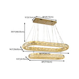 Luxury Gold Oval Crystal Island Chandelier Light Image - 16