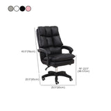 Contemporary Pink Leather Reclining Adjustable Office Chair #size