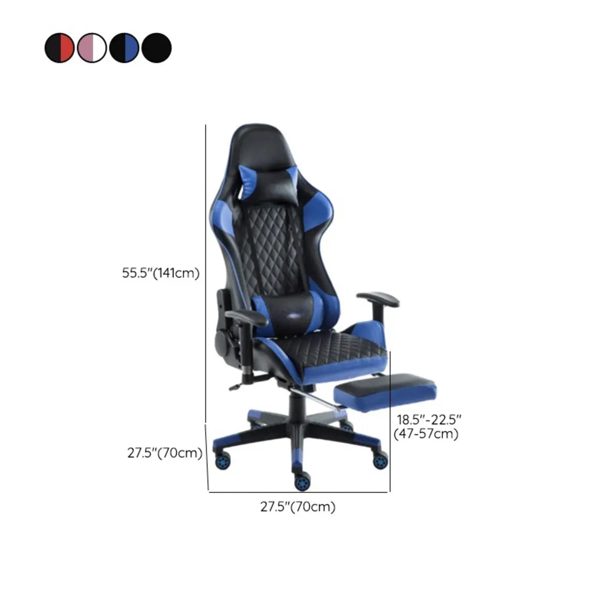 Contemporary Racing Swivel PU Leather Gaming Office Chair 