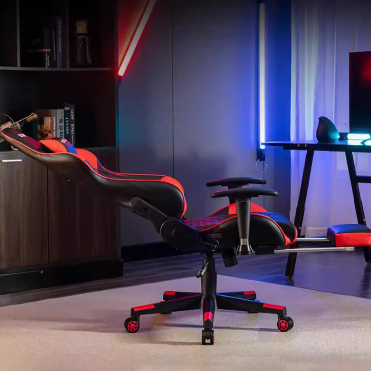 Contemporary Racing Swivel PU Leather Gaming Office Chair Image - 4