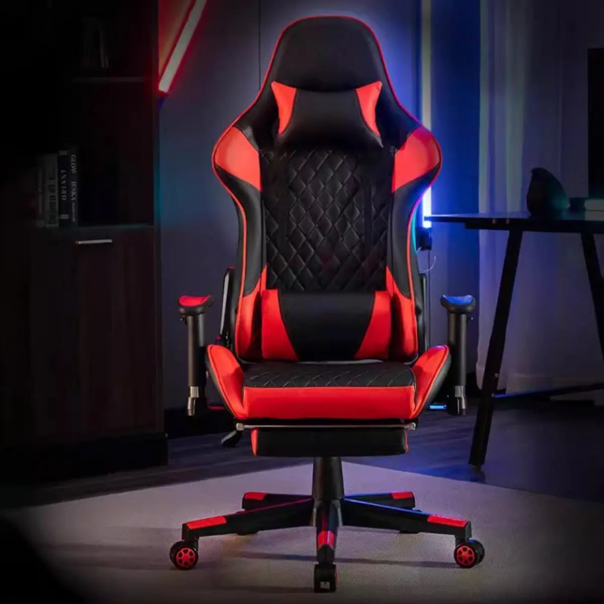Contemporary Racing Swivel PU Leather Gaming Office Chair Image - 6