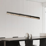 Contemporary Rectangle Textured Island Hanging Light Image - 1