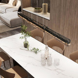 Contemporary Rectangle Textured Island Hanging Light Image - 13