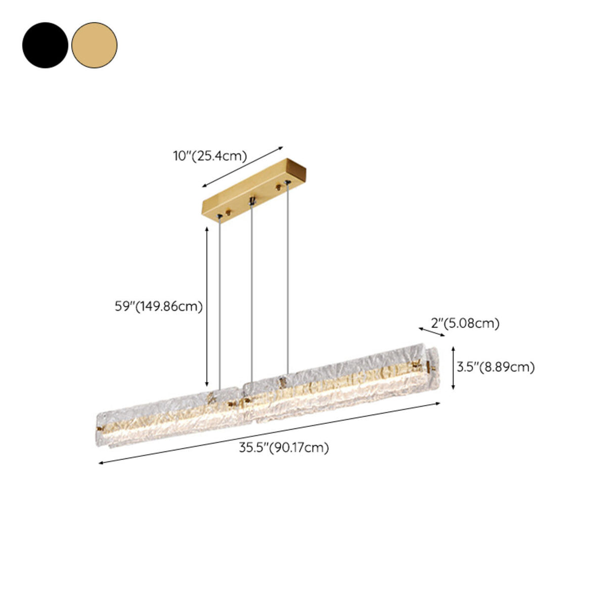 Contemporary Rectangle Textured Island Hanging Light 