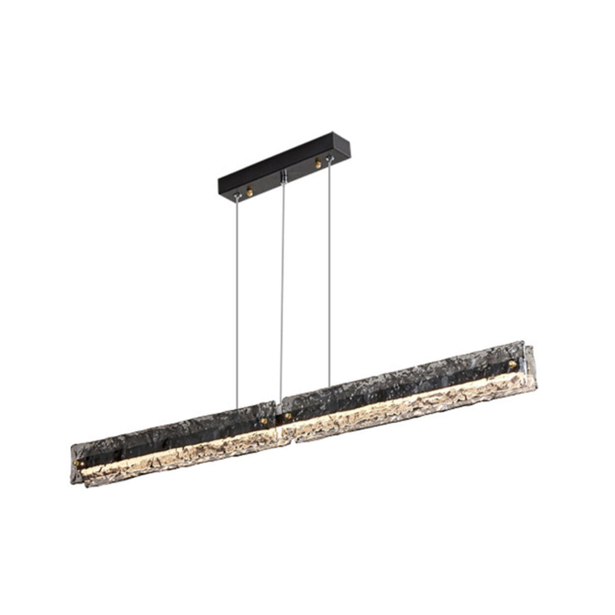 Contemporary Rectangle Textured Island Hanging Light Image - 5