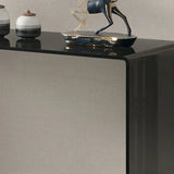 Contemporary Rectangular Black Glass Console Table Image - 10