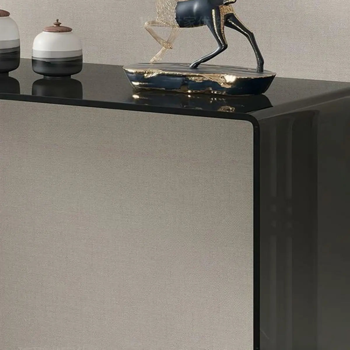 Contemporary Rectangular Black Glass Console Table Image - 10