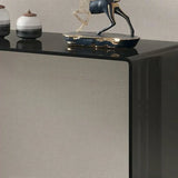 Contemporary Rectangular Black Glass Console Table Image - 10