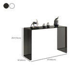 Contemporary Rectangular Black Glass Console Table #size