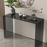 Contemporary Rectangular Black Glass Console Table Image - 1