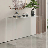 Contemporary Rectangular Black Glass Console Table Image - 2