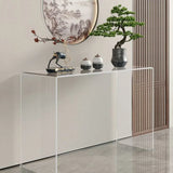 Contemporary Rectangular Black Glass Console Table Image - 4