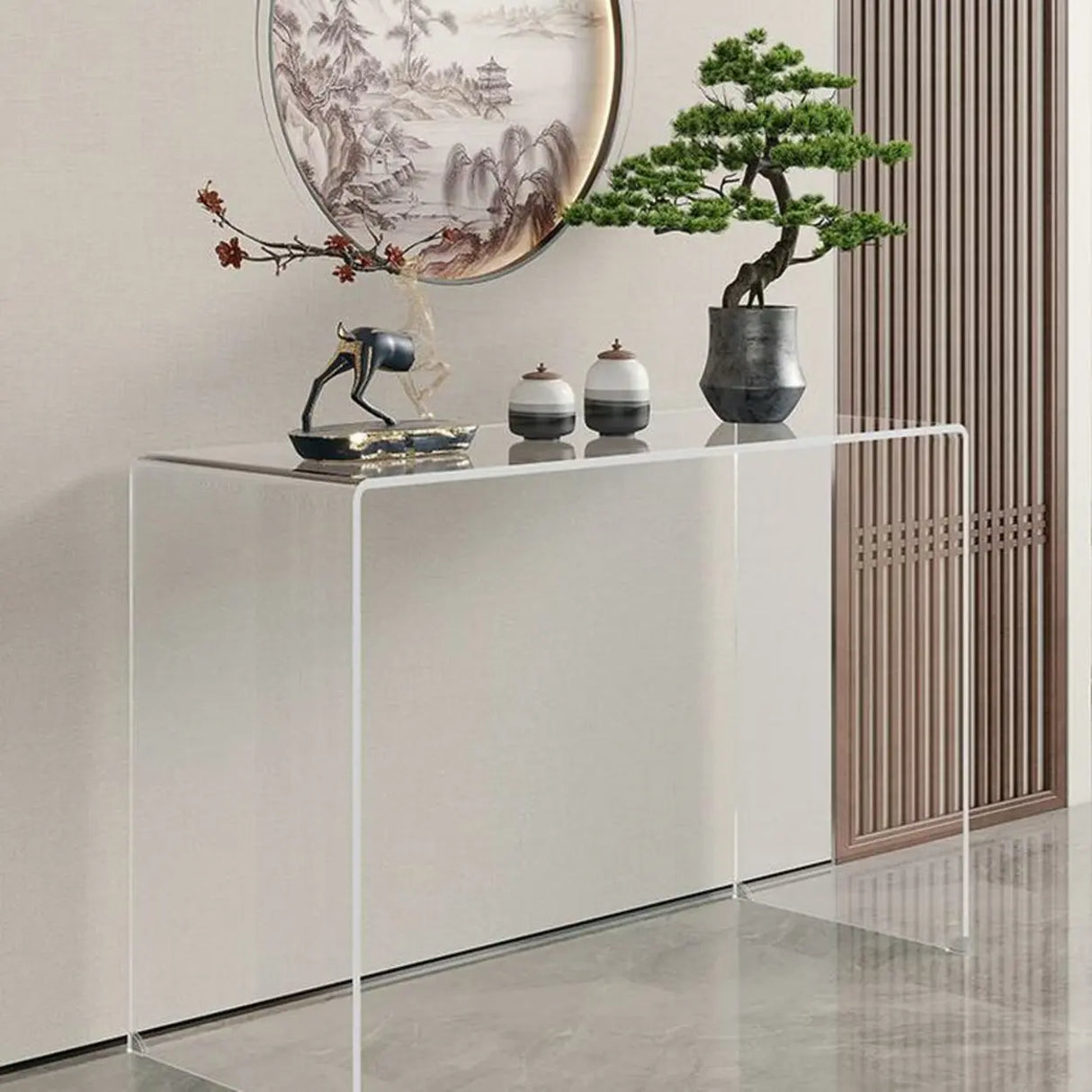 Contemporary Rectangular Black Glass Console Table Image - 4