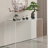 Contemporary Rectangular Black Glass Console Table Image - 4