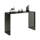 Contemporary Rectangular Black Glass Console Table Image - 7