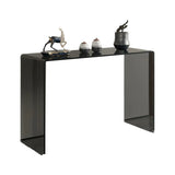 Contemporary Rectangular Black Glass Console Table Image - 7