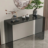 Contemporary Rectangular Black Glass Console Table Image - 9