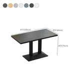 Contemporary Rectangular Black Wood Dining Table #size