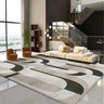 Contemporary Rectangular Fabric Gray Striped Area Rug Image - 5