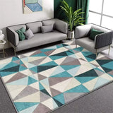 Contemporary Rectangular Fabric Gray Striped Area Rug Image - 7
