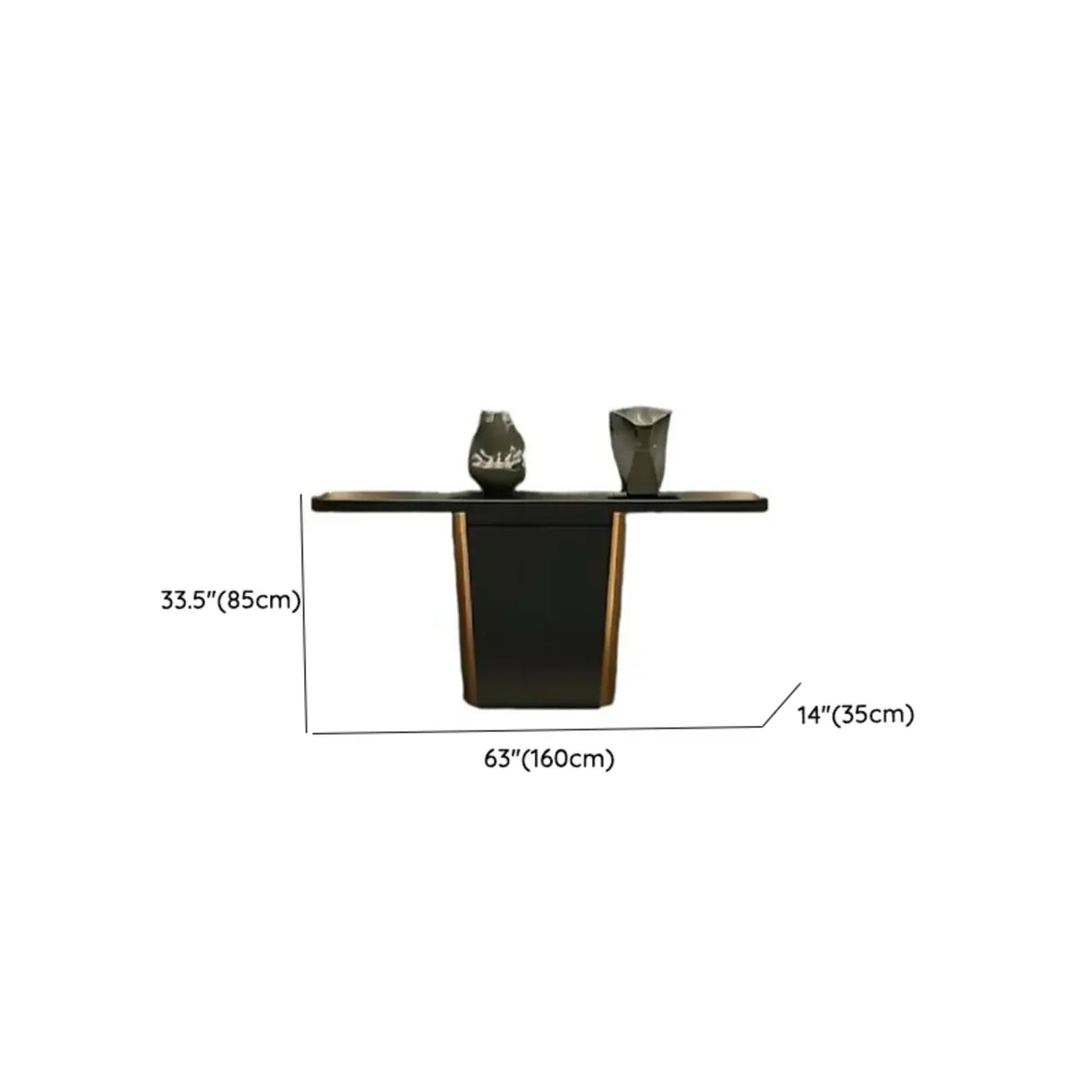 Contemporary Rectangular Wood Black Entry Console Table Image - 10