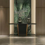 Contemporary Rectangular Wood Black Entry Console Table Image - 2
