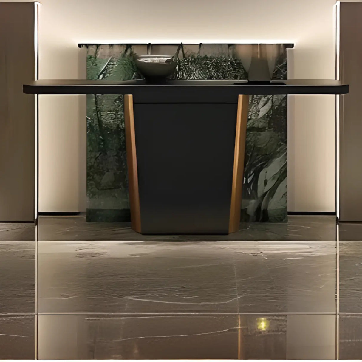 Contemporary Rectangular Wood Black Entry Console Table Image - 3