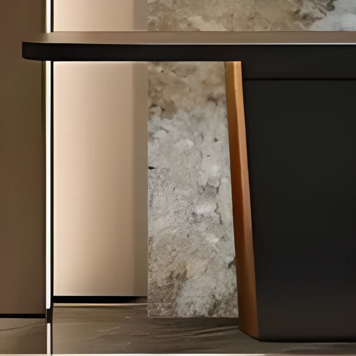 Contemporary Rectangular Wood Black Entry Console Table Image - 5