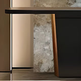 Contemporary Rectangular Wood Black Entry Console Table Image - 5