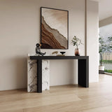 Contemporary Rectangular Wood Black Entryway Console Table Image - 3