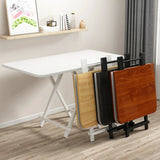Contemporary Rectangular Wood Folding Black Dining Table Image - 6