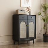 Contemporary Rectangular Wood Hallway Black Shoe Storage Image - 13