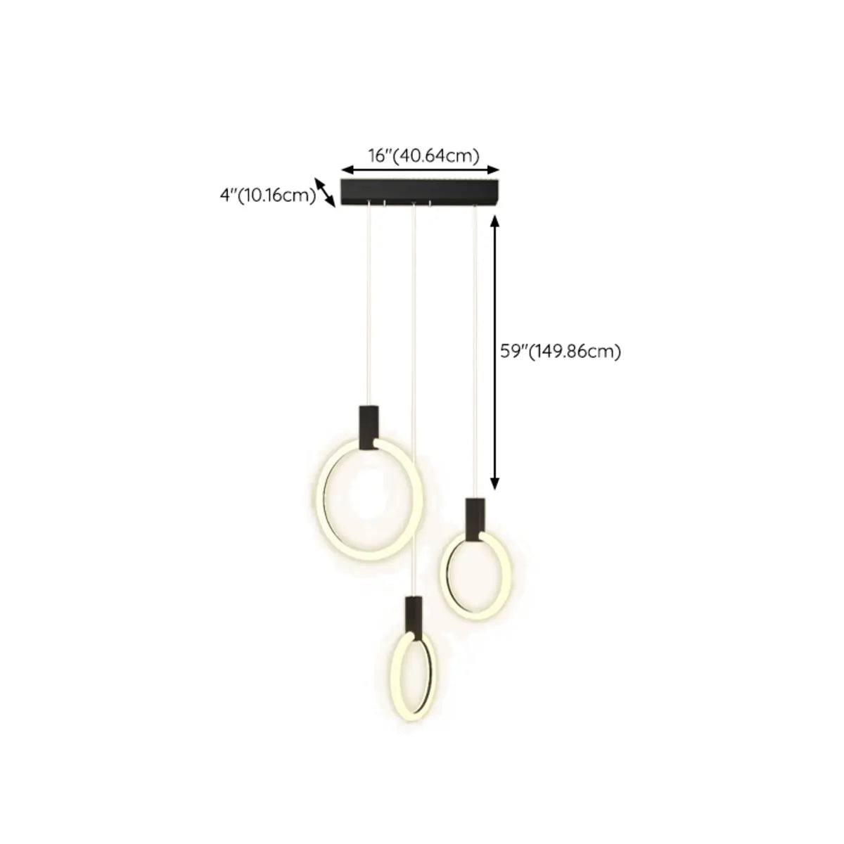 Modern Stairwell Gold Acrylic Ring LED Pendant Light Image - 24