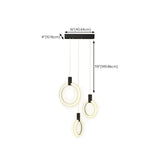 Modern Stairwell Gold Acrylic Ring LED Pendant Light Image - 24