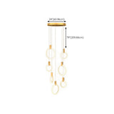 Modern Stairwell Gold Acrylic Ring LED Pendant Light Image - 27