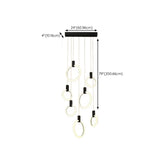Modern Stairwell Gold Acrylic Ring LED Pendant Light Image - 28