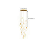 Modern Stairwell Gold Acrylic Ring LED Pendant Light Image - 29